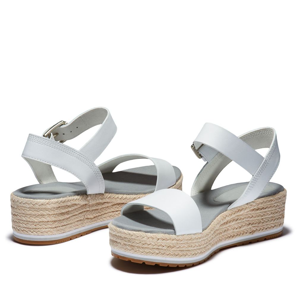 Timberland Womens Sandals Santorini Sun Ankle Strap - White - India LG4952678